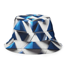 Load image into Gallery viewer, The Blue Triangles Reversible Bucket Hat.
