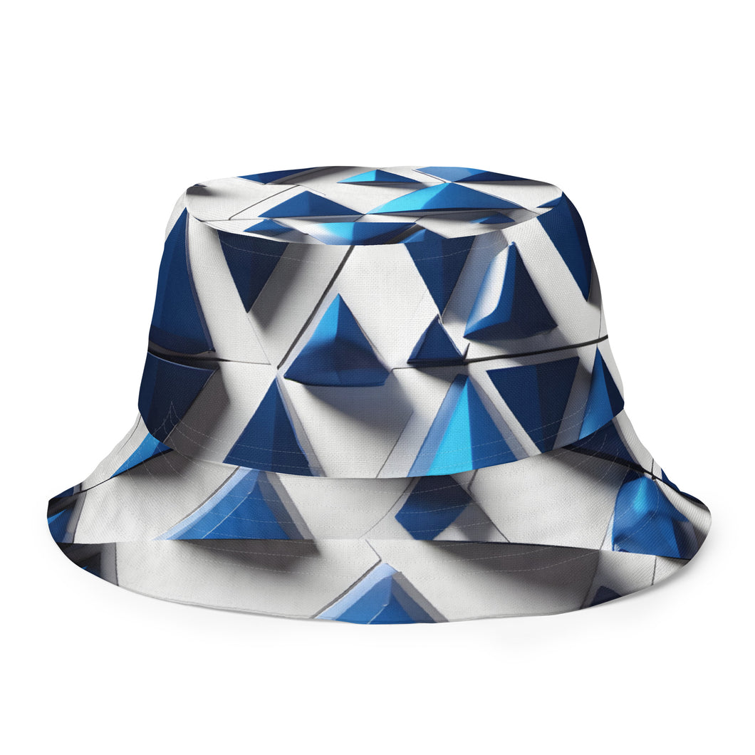 The Blue Triangles Reversible Bucket Hat.