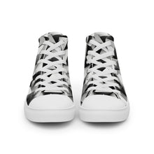 Load image into Gallery viewer, &quot;Black Triangles&quot; Men’s high top canvas shoes.
