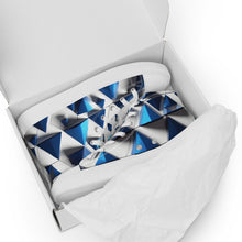 Load image into Gallery viewer, &quot;Blue Traingles&quot; Men’s high top canvas shoes.
