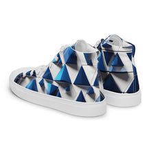 Load image into Gallery viewer, &quot;Blue Traingles&quot; Men’s high top canvas shoes.
