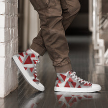 Load image into Gallery viewer, &quot;Red Traingles&quot; Men’s high top canvas shoes
