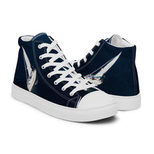 Load image into Gallery viewer, &quot;Blue Sailboat&quot;  Men’s high top canvas shoes
