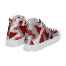 Load image into Gallery viewer, &quot;Red Traingles&quot; Men’s high top canvas shoes
