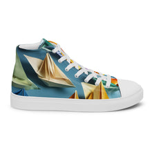 Load image into Gallery viewer, &quot;Origami Sailboats&quot;  Men’s high top canvas shoes
