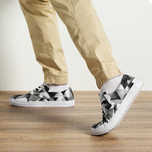 Load image into Gallery viewer, &quot;Black Triangles&quot; Men’s lace-up canvas shoes.
