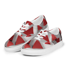Load image into Gallery viewer, &quot;Red Triangles&quot; Men’s lace-up canvas shoes
