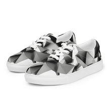 Load image into Gallery viewer, &quot;Black Triangles&quot; Men’s lace-up canvas shoes.
