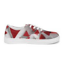 Load image into Gallery viewer, &quot;Red Triangles&quot; Men’s lace-up canvas shoes
