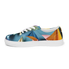 Load image into Gallery viewer, &quot;Origami Sailboats&quot; Men’s lace-up canvas shoes
