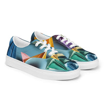 Load image into Gallery viewer, &quot;Origami Sailboats&quot; Men’s lace-up canvas shoes

