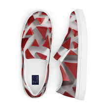 Load image into Gallery viewer, &quot;Red Triangles&quot;  Men’s slip-on canvas shoes
