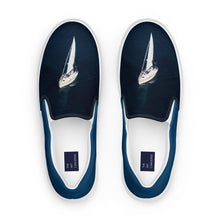 Load image into Gallery viewer, &quot;Blue Sailboat&quot; Men’s slip-on canvas shoes
