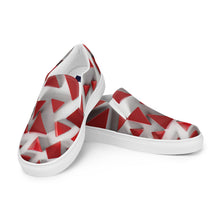 Load image into Gallery viewer, &quot;Red Triangles&quot;  Men’s slip-on canvas shoes
