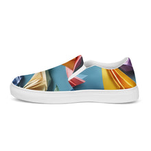 Load image into Gallery viewer, &quot;Origami Sailboats&quot; Men’s slip-on canvas shoes
