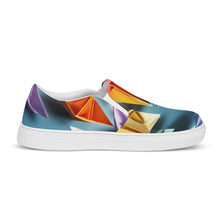 Load image into Gallery viewer, &quot;Origami Sailboats&quot; Men’s slip-on canvas shoes

