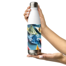 Load image into Gallery viewer, &quot;Origami Sailboats&quot; Stainless Steel Water Bottle.
