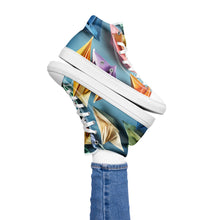 Load image into Gallery viewer, &quot;Origami Sailboats&quot;  Women’s high top canvas shoes
