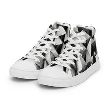 Load image into Gallery viewer, &quot;Black Triangles&quot; Women’s high top canvas shoes.
