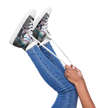 Load image into Gallery viewer, &quot;Blue Face&quot; women’s high top canvas shoes.
