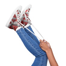 Load image into Gallery viewer, &quot;Red Triangles&quot; Women’s high top canvas shoes
