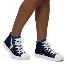 Load image into Gallery viewer, &quot;Blue Sailboat&quot;  Women’s high top canvas shoes

