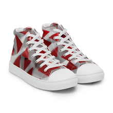 Load image into Gallery viewer, &quot;Red Triangles&quot; Women’s high top canvas shoes
