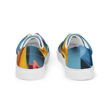 Load image into Gallery viewer, &quot;Origami Sailboats&quot;  Women’s lace-up canvas shoes
