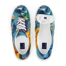 Load image into Gallery viewer, &quot;Origami Sailboats&quot;  Women’s lace-up canvas shoes
