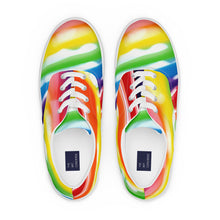 Load image into Gallery viewer, &quot;Candy Cane&quot; women’s lace-up canvas shoes.

