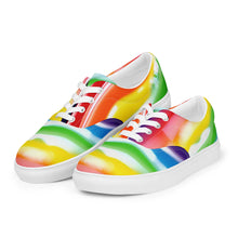 Load image into Gallery viewer, &quot;Candy Cane&quot; women’s lace-up canvas shoes.
