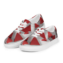 Load image into Gallery viewer, &quot;Red Triangles&quot; Women’s lace-up canvas shoes
