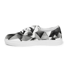 Load image into Gallery viewer, &quot;Black Triangles&quot; Women’s lace-up canvas shoes.
