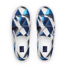 Load image into Gallery viewer, &quot;Blue Traingles&quot; Women’s slip-on canvas shoes.
